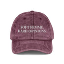 Soft Femme, Hard Opinions - Embroidered Vintage Hat