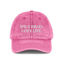 Spicy Brain, Cozy Life - Embroidered Vintage Hat