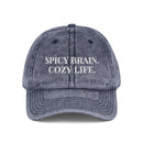Spicy Brain, Cozy Life - Embroidered Vintage Hat