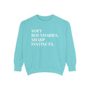 Soft Boundaries, Sharp Instincts - Soft Crewneck Sweatshirt