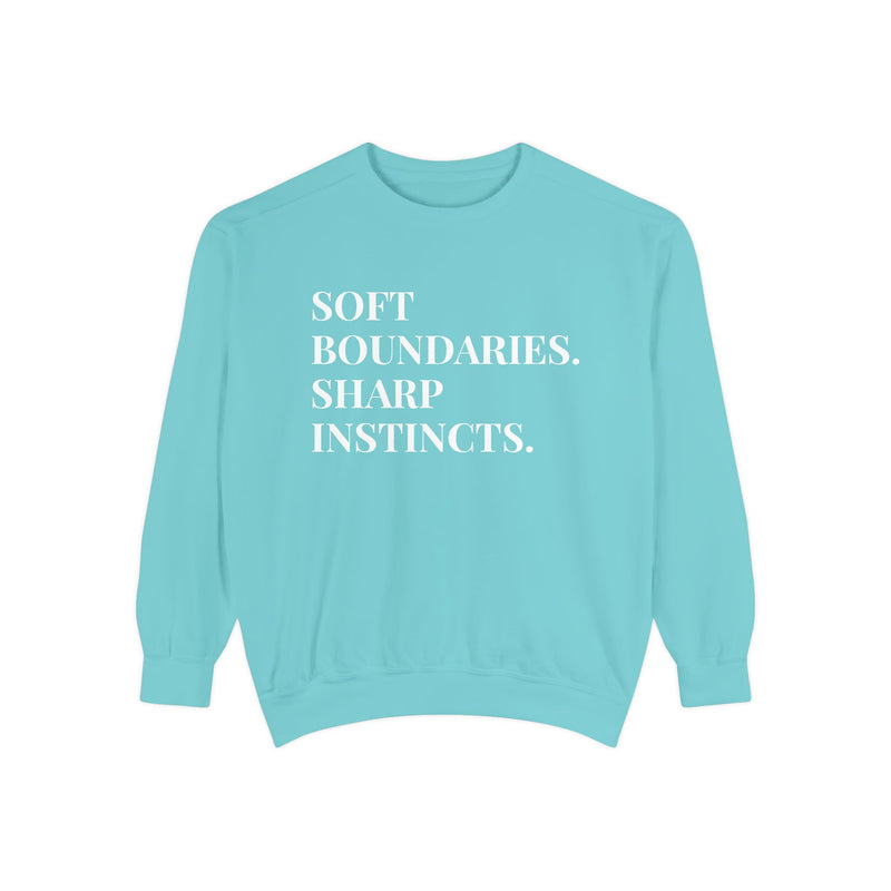 Soft Boundaries, Sharp Instincts - Soft Crewneck Sweatshirt
