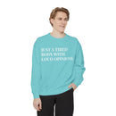 Just a Tired Body with Loud Opinions - Soft Crewneck Sweatshirt