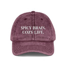 Spicy Brain, Cozy Life - Embroidered Vintage Hat