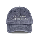 Soft Femme, Hard Opinions - Embroidered Vintage Hat