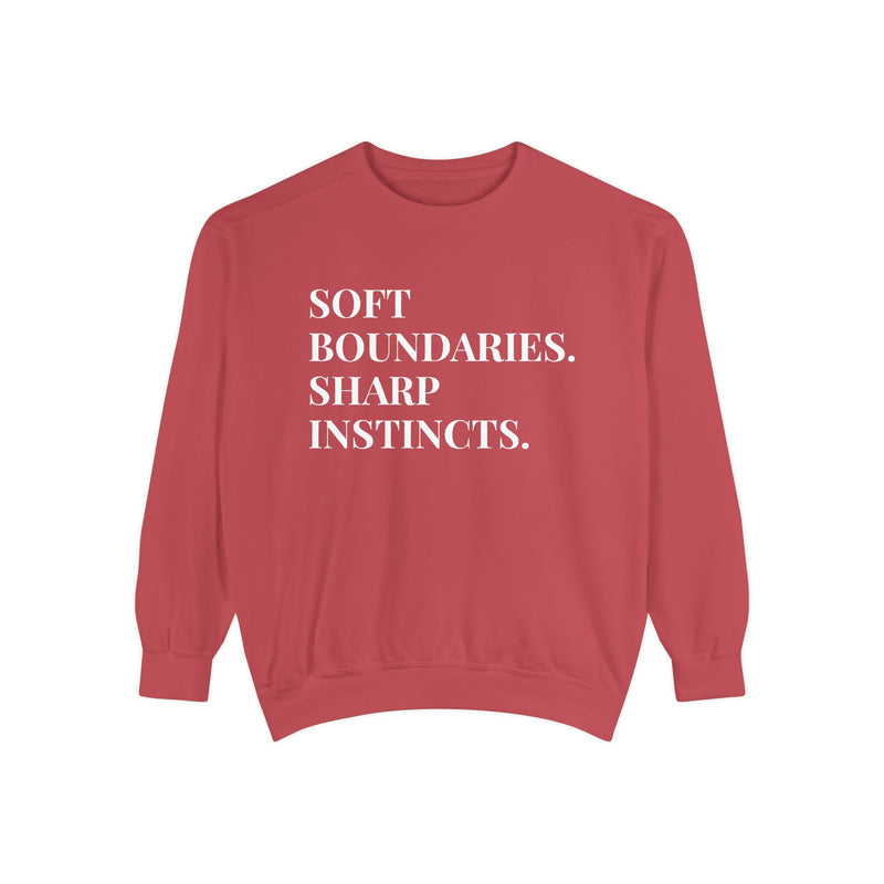 Soft Boundaries, Sharp Instincts - Soft Crewneck Sweatshirt